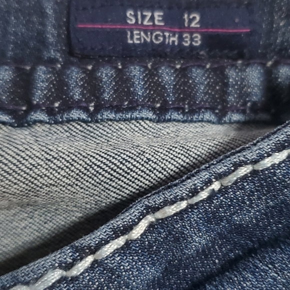 Vigoss Indigo Boot Cut Jeans with Embroidered Pockets. Bootcut Sz 12 - Picture 6 of 9